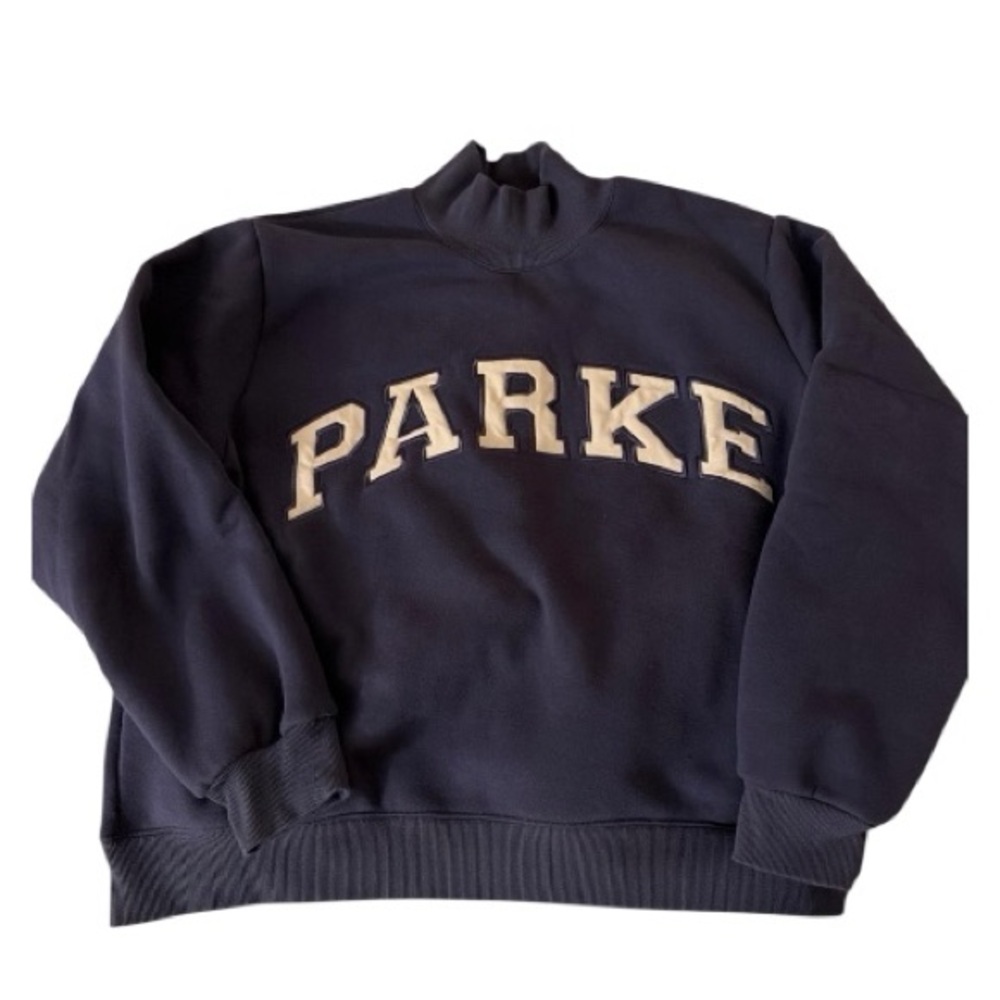 Parke Navy Blue Mock neck / Turtleneck Sweatshirt XXL (NEW)